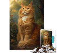 Puzzle da 1000 pezzi per adulti tema "Sguardo del gatto nella foresta" gioco divertente di analisi e logica difficile e stimolante (dimensioni 50x75cm)