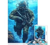 Puzzle da 1000 pezzi per adulti tema sommozzatore delle forze speciali gioco educativo per tutta la famiglia giocattolo educativo per migliorare l'amore tra le coppie (52x38cm)