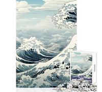 Puzzle da 1000 pezzi per adulti tema "Sotto le onde" di Kanagawa ideale come regalo gioco rilassante adatto alle coppie decorazione da parete (38x52cm)