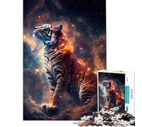 Puzzle da 1000 pezzi per adulti tema "Space Tiger Spirit" gioco educativo stimolante per l'intelletto ideale come regalo di compleanno o come sfida impegnativa (dimensioni 38x26cm)