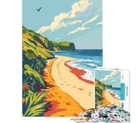 Puzzle da 1000 pezzi per adulti tema spiaggia rilassante minimalismo sfida per l'intelligenza giocattolo avvincente giochi divertenti attività per famiglie regalo di Babbo Natale segreto (75x50cm)