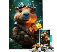 Puzzle da 1000 pezzi per adulti tema Steampunk castoro con fiore attività divertenti da fare a casa un'opera d'arte un rompicapo per ragazzi dai 14 anni in su (38x52cm)