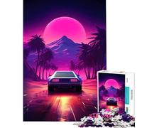 Puzzle da 1000 pezzi per adulti tema Synthwave auto giocattolo educativo gioco di velocità manuale ottimo regalo (dimensioni 38x52cm)