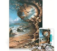 Puzzle da 1000 pezzi per adulti tema "Tempo e Marea Surrealistico" decorazione da parete interazione genitore-figlio ideale come regalo 50x75cm