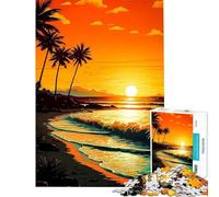 Puzzle da 1000 pezzi per adulti tema tramonto sulla spiaggia in stile retrò gioco educativo e stimolante ideale per momenti di relax divertimento e umorismo Idee regalo (dimensioni 75x50cm)