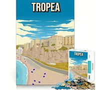 Puzzle da 1000 pezzi per adulti tema Tropea minimal retrò Italia poster di viaggio gioco di squadra divertente gioco mentale regalo gioco accogliente regalo di Natale per il tempo libero (38x26cm)