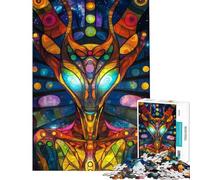 Puzzle da 1000 pezzi per adulti tema vetrata cosmica alieni puzzle per adolescenti giocattolo decorativo da parete regalo perfetto per gli appassionati di videogiochi (dimensioni 50x75cm)