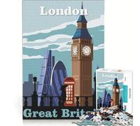 Puzzle da 1000 pezzi per adulti tema "Viaggio a Londra" gioco rompicapo difficile ideale per rafforzare l'amore di coppia 38x26cm