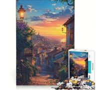 Puzzle da 1000 pezzi per adulti, tema viaggio in Europa al tramonto, gioco educativo, analisi e logica, regalo di compleanno, regalo di viaggio 38x26cm