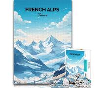Puzzle da 1000 pezzi per adulti, tema: "Viaggio sulle Alpi francesi", sfida difficile e antistress, ideale come regalo per tutta la famiglia, 38x26cm