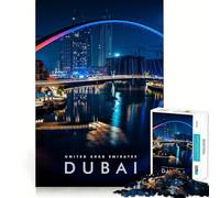 Puzzle da 1000 pezzi per adulti,tema vita notturna di Dubai,intaglio fine,gioco di abilità mentale,gioco di tranquillità,decorazione artistica natalizia (50x75cm)