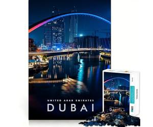 Puzzle da 1000 pezzi per adulti,tema vita notturna di Dubai,intaglio fine,gioco di abilità mentale,gioco di tranquillità,decorazione artistica natalizia (50x75cm)