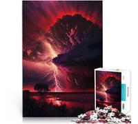 Puzzle da 1000 pezzi per adulti Tempesta apocalittica rossa Fatto di cartone Adatto a partire dai 14 anni Decorazione della casa Donazione di opere d'arte misurare:26x38cm/10.24 x 14.96pollice
