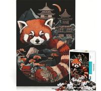 Puzzle da 1000 pezzi per adulti Tempio del Panda Rosso giocattolo fai da te migliora la memoria compleanno e Natale 50x75cm