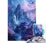 Puzzle da 1000 pezzi per adulti Tempio della Montagna Incantata Puzzle Antistress da 1000 Pezzi Gioco Sfida Unico da Assemblare (38x52cm)