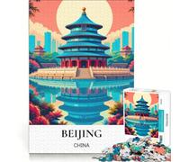 Puzzle da 1000 pezzi per adulti, Tempio di Pechino al tramonto, gioco educativo, difficile e stimolante, collezione d'artista, belle arti 38x52cm