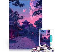 Puzzle da 1000 pezzi per adulti Tempio giapponese al crepuscolo Per il divertimento in famiglia Regalo di compleanno, regali, arte murale 75x50cm