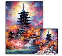 Puzzle da 1000 pezzi per adulti, tempio giapponese, puzzle in legno, rompicapo ad alta difficoltà per adolescenti, 50x75CM/19,68x29,52 pollici