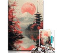 Puzzle da 1000 pezzi per adulti Tempio in stile giapponese 1000 pezzi per adulti, interessante riduzione dello stress Interazione genitore-figlio (dimensioni 75x50cm)