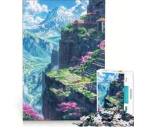 Puzzle da 1000 pezzi per adulti, Tempio sulla scogliera, gioco educativo, difficile, regalo di compleanno e unico 38x26cm
