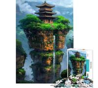 Puzzle da 1000 pezzi per adulti Tempio tra le montagne gioco di puzzle manuale per adulti taglio di precisione regalo antistress (dimensioni 38x52cm)