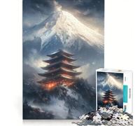 Puzzle da 1000 pezzi per adulti: Tempio vicino alla montagna gioco pratico divertente antistress compleanni e occasioni speciali 50x75cm
