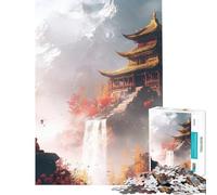 Puzzle da 1000 pezzi per adulti tempio zen tra le montagne impegnativo da completare decorazione per la casa giocattolo per ragazzi dai 14 anni in su (38x26cm)