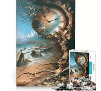 Puzzle da 1000 pezzi per adulti "Tempo e Marea Surrealismo" gioco rompicapo divertente antistress per migliorare l'amore tra le coppie 38x52cm