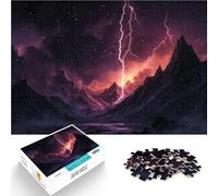 Puzzle da 1000 pezzi per adulti Temporale con fulmini sulle montagne apprendimento educativo offerte come regali per tutta la famiglia 75x50cm