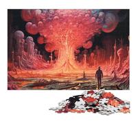 Puzzle da 1000 pezzi per adulti "Terra desolata nucleare psichedelica" per puzzle un'opera d'arte per ragazzi dai 14 anni in su (dimensioni 75x50 cm)
