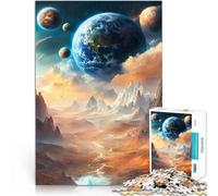 Puzzle da 1000 pezzi per adulti Terra tra le nuvole Giocattoli educativi per l'apprendimento Giochi per famiglie Interazione genitore-figlio 38x26cm