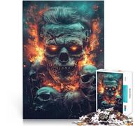 Puzzle da 1000 pezzi per adulti Teschi di Frankenstein Fatto di legno per età pari o superiore a 14 anni Gioco intellettuale Regalo per i compleanni misurare:50x75cm