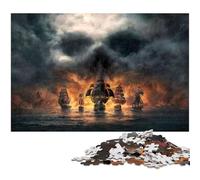 Puzzle da 1000 pezzi per adulti teschi e ossa pirati puzzle di carta giocattolo educativo per l'apprendimento (dimensioni 38x26 cm)