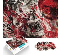 Puzzle da 1000 pezzi per adulti Teschio all'inferno Fatto di legno Adatto a persone dai 14 anni in su giochi divertenti per famiglie Regali difficili per donne e uomini misurare：50x75cm