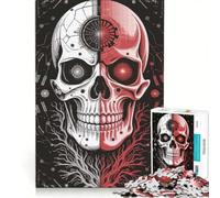 Puzzle da 1000 pezzi per adulti, Teschio cibernetico Duality, gioco interattivo, decorazione da parete, adatto per la decorazione della scrivania 50x75cm