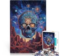 Puzzle da 1000 pezzi per adulti Teschio colorato Difficile da completare ma divertente e umoristico offerte come regali per tutta la famiglia 70x100cm