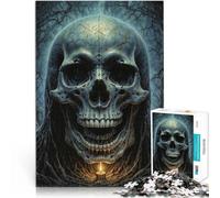 Puzzle da 1000 pezzi per adulti Teschio dell'Inferno Fatto di legno per età pari o superiore a 14 anni Decorazione da parete con giocattoli Regali di compleanno e regali unici misurare:50x75cm