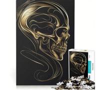 Puzzle da 1000 pezzi per adulti, Teschio d'oro dell'eternità, gioco educativo, decorazione per la casa, collezione d'artista, belle arti 50x75cm
