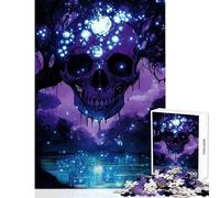 Puzzle da 1000 pezzi per adulti teschio enigmatico nella foresta mistica decorazione per la casa giocattoli fantastici regali e giochi gioco pratico ogni pezzo è unico - dimensioni 38x52cm