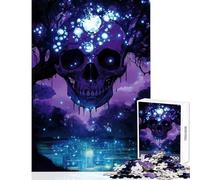 Puzzle da 1000 pezzi per adulti Teschio enigmatico nella foresta mistica Giocattoli antistress Ottimi regali e giocattoli Giochi rilassanti Ogni pezzo è unico - Dimensioni 50x75cm