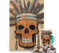 Puzzle da 1000 pezzi per adulti, teschio in stile Basquiat, gioco pratico, antistress, ideale come regalo per tutta la famiglia 50x75cm