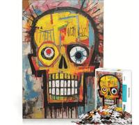 Puzzle da 1000 pezzi per adulti, teschio in stile Basquiat, gioco rompicapo, divertente antistress, per rafforzare l'amore tra le coppie 38x52cm