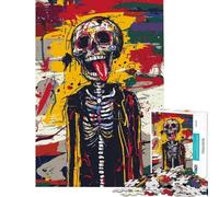 Puzzle da 1000 pezzi per adulti teschio ribelle con la lingua di fuori gioco rompicapo taglio di precisione regalo di compleanno (Dimensioni 38x26cm)