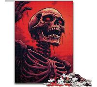 Puzzle da 1000 pezzi per adulti Teschio Rosso, puzzle da 1000 pezzi, regalo perfetto per le feste, giocattolo educativo (dimensioni 50x75cm)