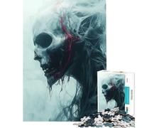 Puzzle da 1000 pezzi per adulti teschio spettrale gioco educativo gioco intellettuale regalo di compleanno sfida difficile (dimensioni 38x52cm)