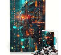 Puzzle da 1000 pezzi per adulti, Testa cibernetica, Giochi educativi, Decorazione per la casa, Collezione d'artista, Belle arti 38x52cm
