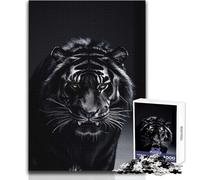 Puzzle da 1000 pezzi per adulti Testa di tigre pericolosa Meraviglioso per le giornate di svago pigro Giocattolo affidabile con taglio aderente Dimensioni 38x26cm