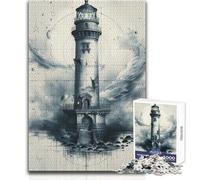 Puzzle da 1000 pezzi per adulti The Architects Lighthouse Goditi ore di relax tranquille e accoglienti Taglio netto e durevole Giocattolo artigianale Dimensioni: 38x52cm