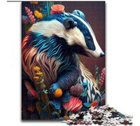 Puzzle da 1000 pezzi per adulti "The Careful Badger", puzzle in cartone, dimensioni 26x38cm, regalo per la sfida del cervello, attività educativa per adolescenti