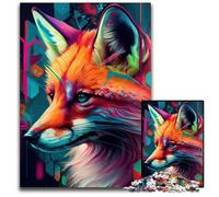 Puzzle da 1000 pezzi per adulti, The Clever Fox, puzzle in legno, gioco interattivo per famiglie, regalo artigianale con opere d'arte colorate, 50x75cm/19,68x29,52 pollici